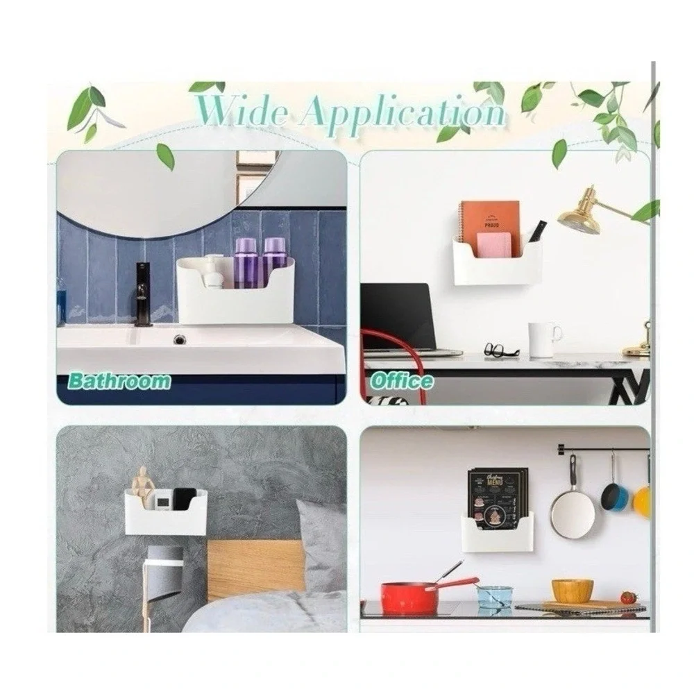 Wall File Holder White Plastic Mail Organizer Wall Mount File (6) PCS